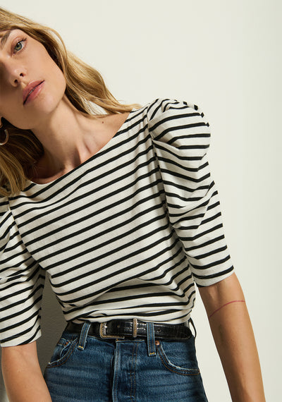 Emery Stripe Boat Neck Top