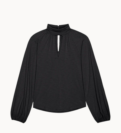 Rosalie Keyhole Blouse-Jet Black