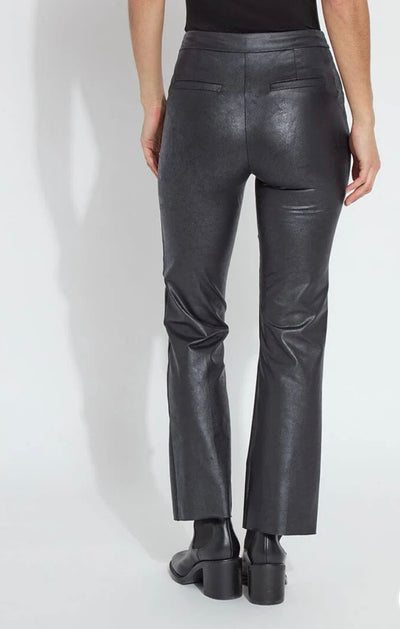 Elysse Foiled Vegan Leather Pant-Black