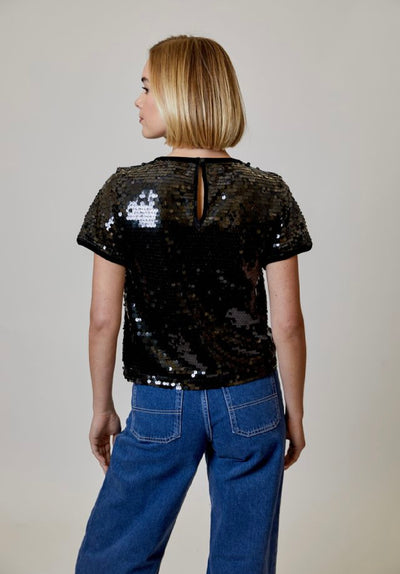 Black Sequined Top