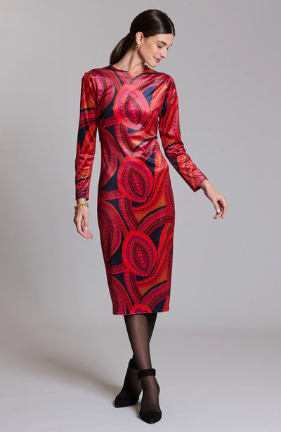 Dana Paisley Velvet Midi Dress