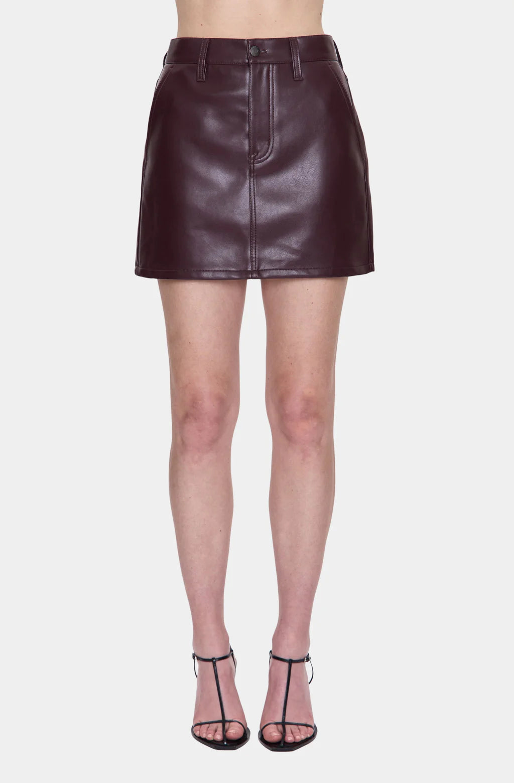 Abi High Rise Mini Skirt-Cabernet