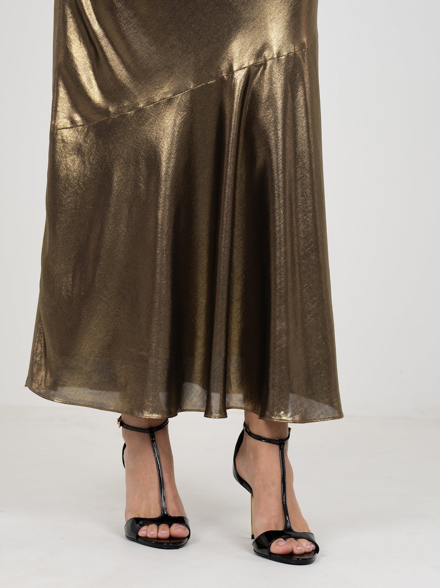 Bias Skirt-Liquid Gold