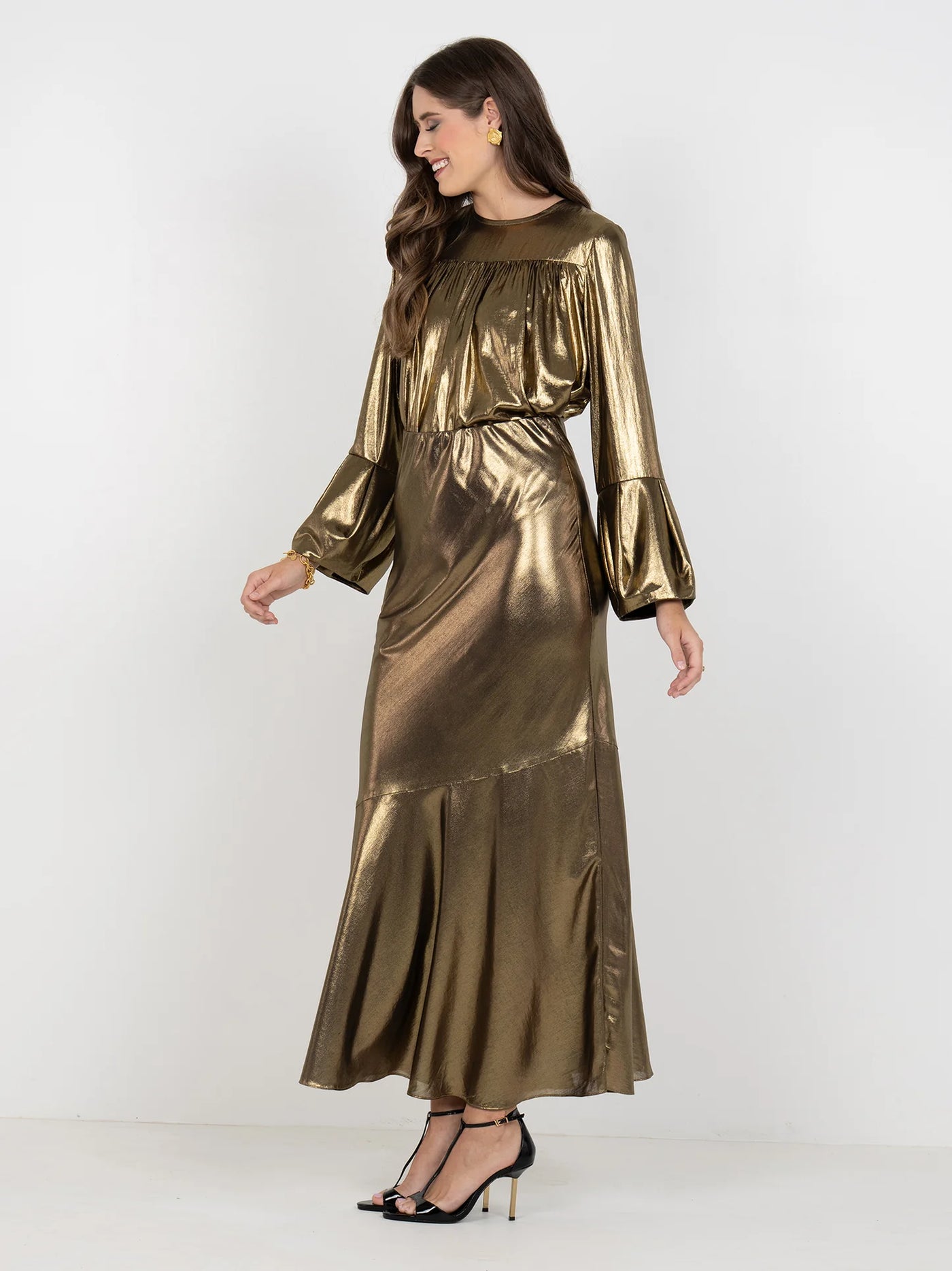 Bias Skirt-Liquid Gold