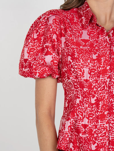 Britt Top-Cheeky Cheetah Jacquard