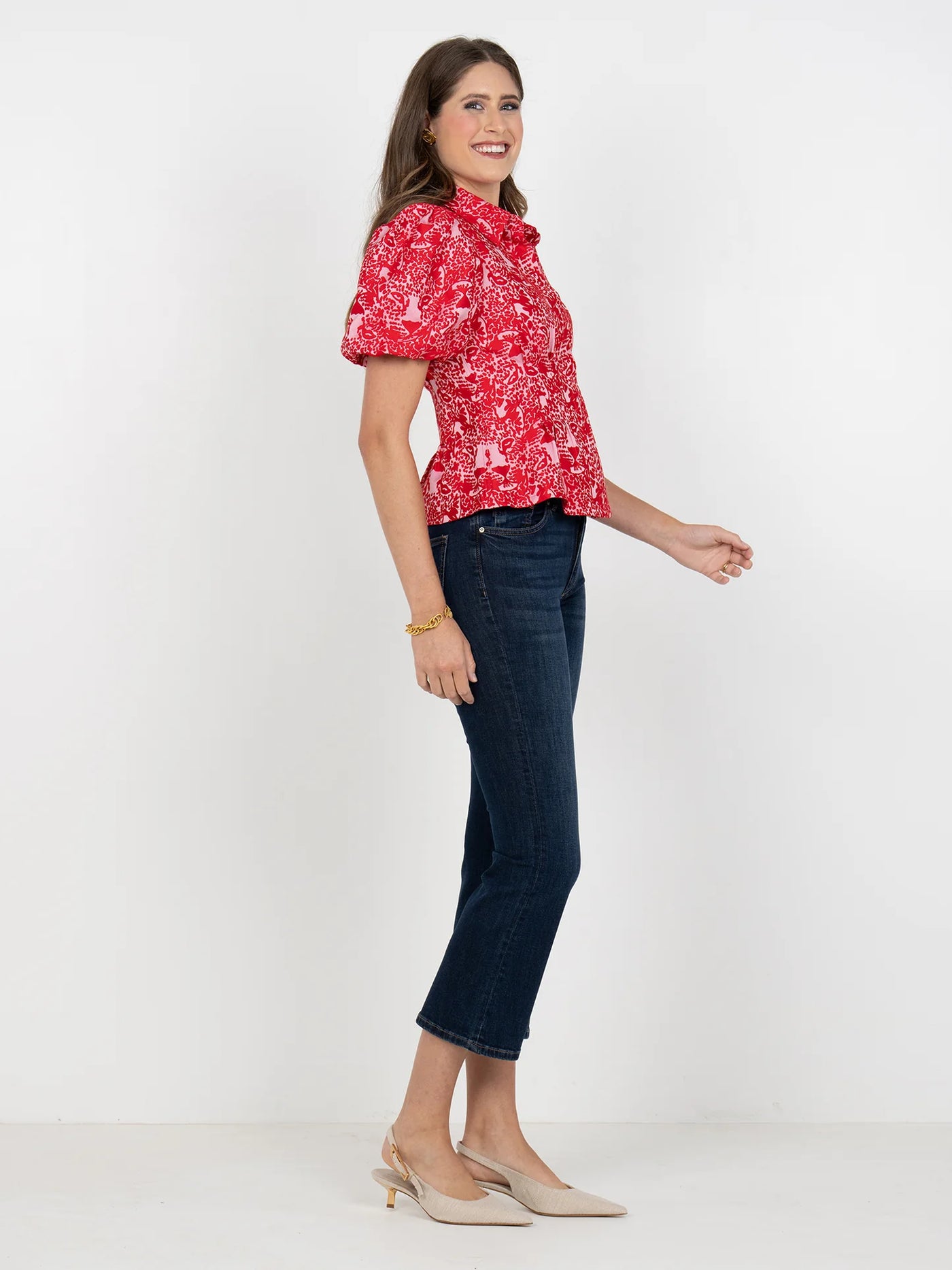 Britt Top-Cheeky Cheetah Jacquard