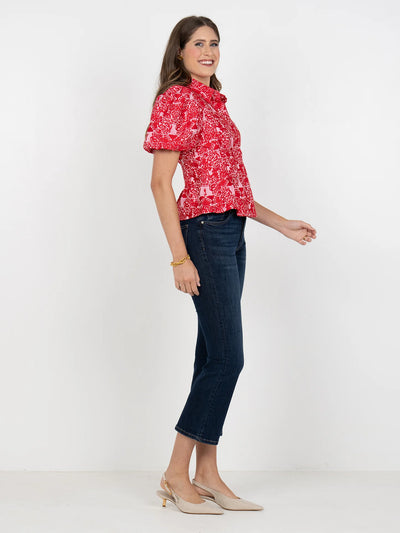 Britt Top-Cheeky Cheetah Jacquard