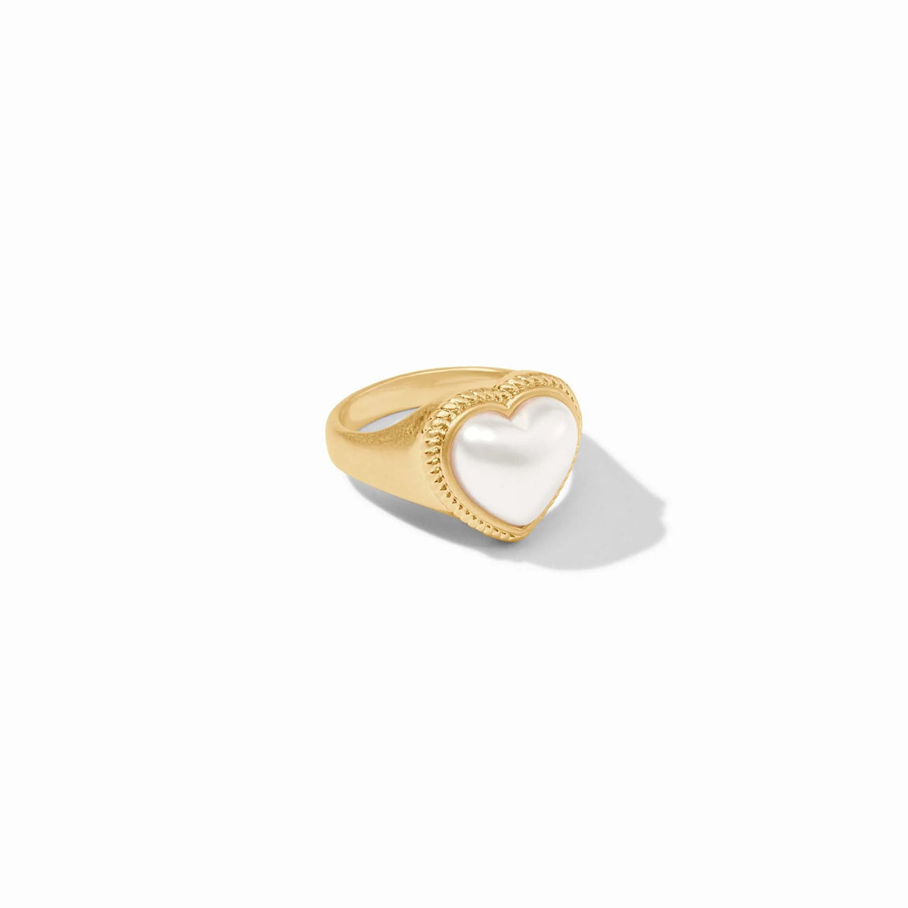Heart Signet Ring-Gold/Pearl