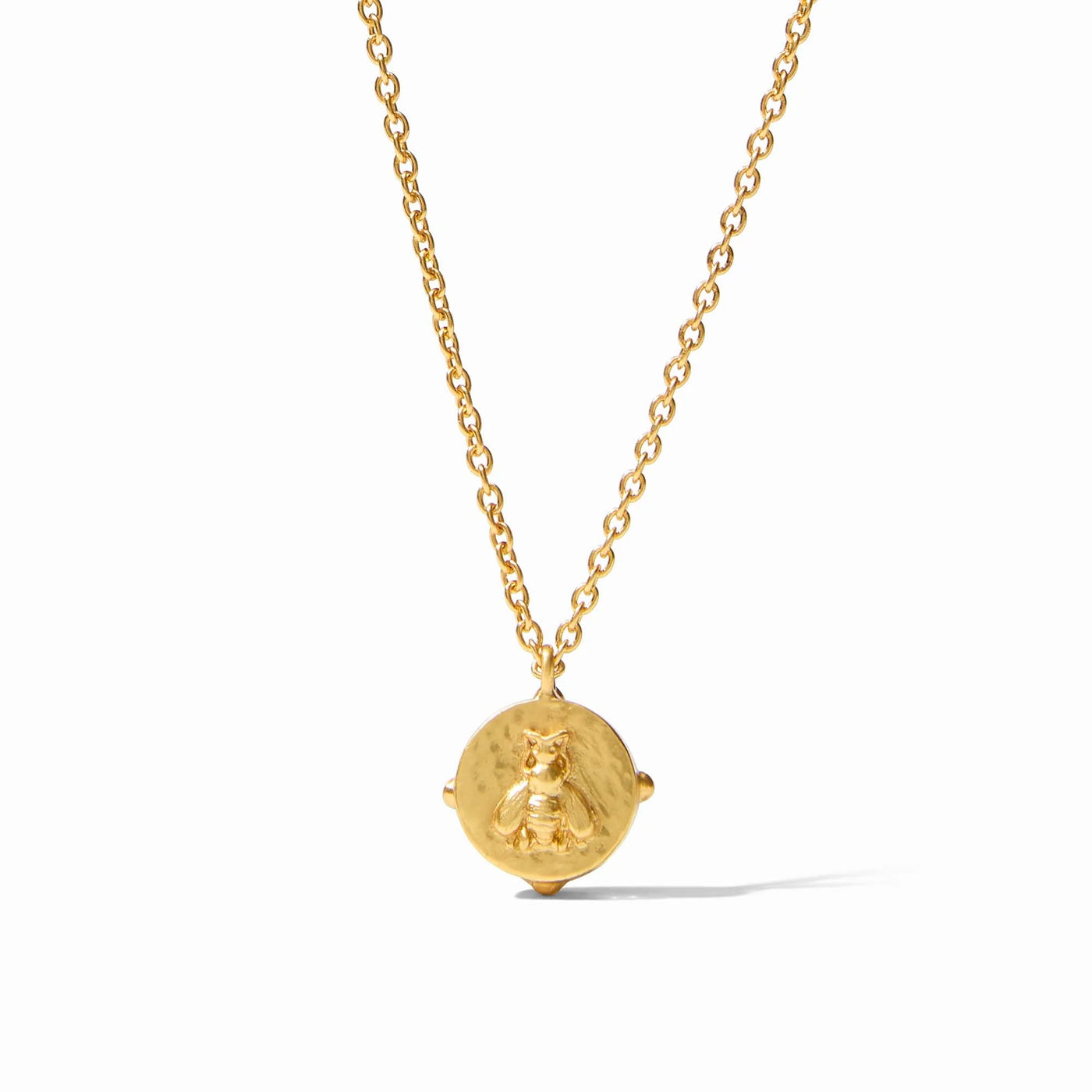 Honeybee Solitaire Necklace-Gold and Pearl