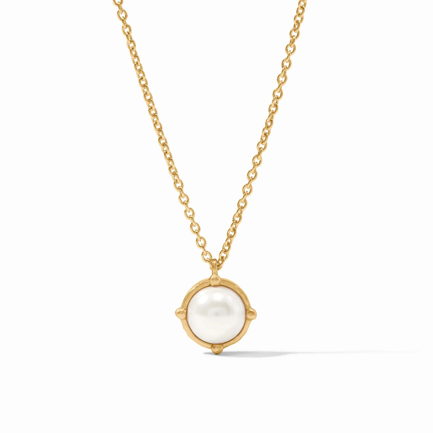 Honeybee Solitaire Necklace-Gold and Pearl