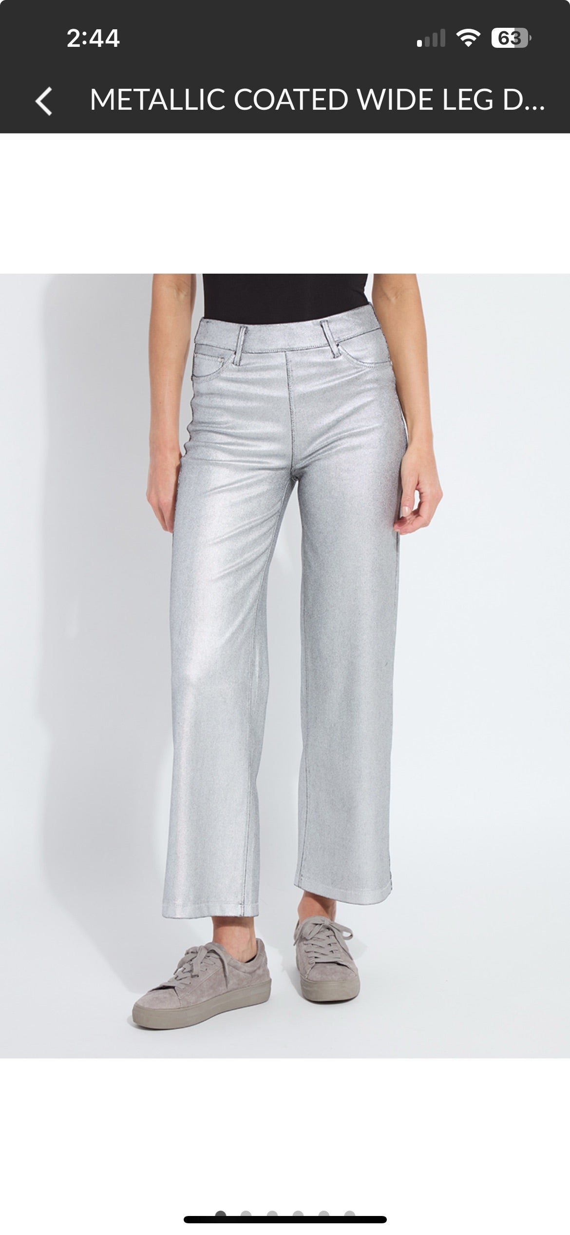 Metallic Coated Wide Leg Denim