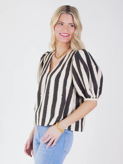 Penny Top Stripe Noir