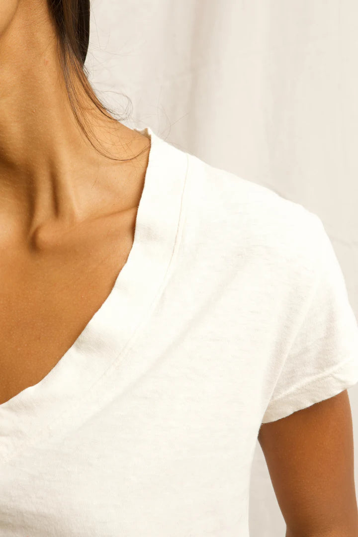 Alanis-V Neck Bright Ivory
