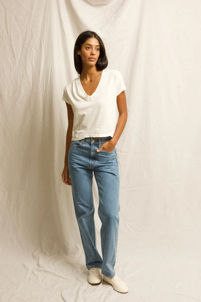Alanis-V Neck Bright Ivory