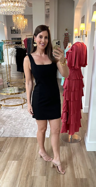 Twill Black Mini Dress