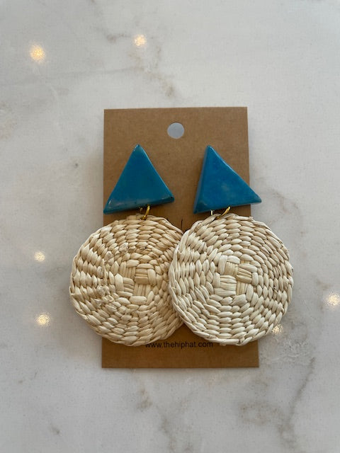 Tagua and Toquilla Straw Earrings