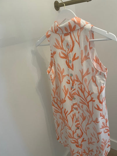Finley Swing Dress-Coral Print