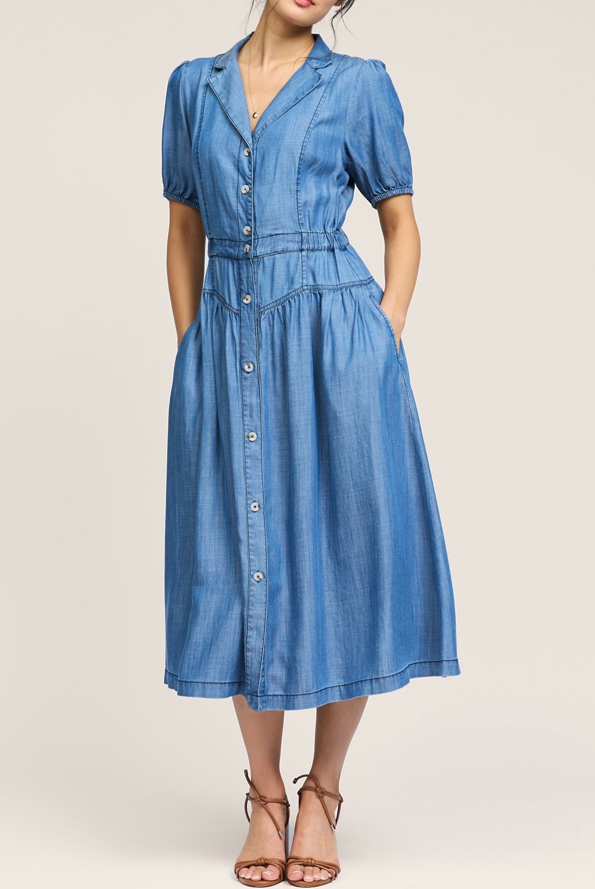 Chambray Midi Dress