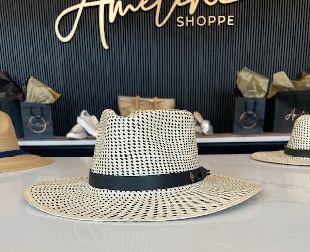 Panama Hat-Brown Leather Band-Size 58
