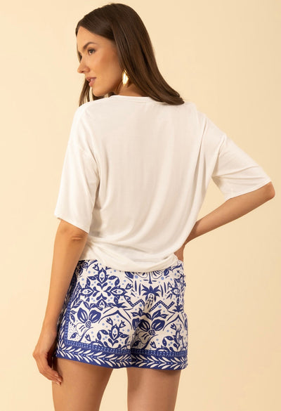 Blue Front Design Top