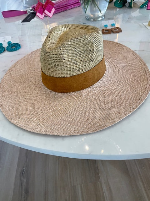 Gold and Pink Panama Hat