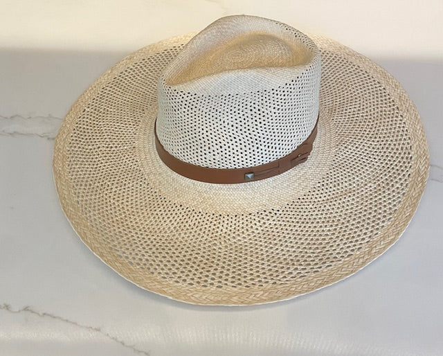 Embroidered Woven Panama Hat