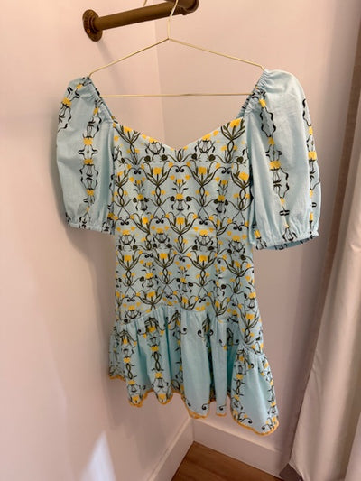 Emory Dress-Aqua Garden