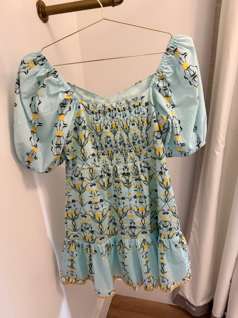 Emory Dress-Aqua Garden