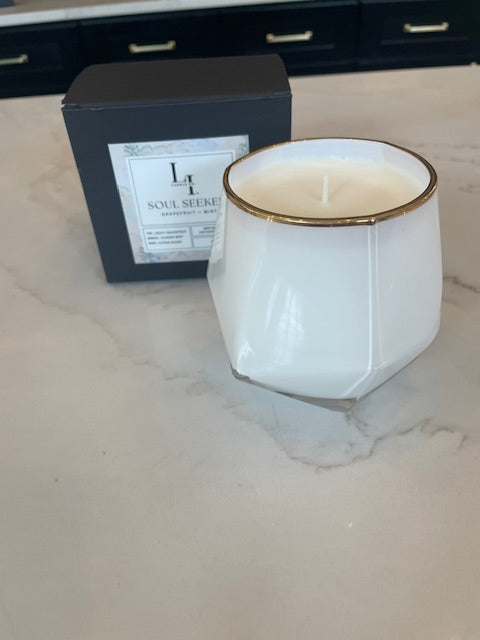 Geo Glass Candle With Box (16 0z)