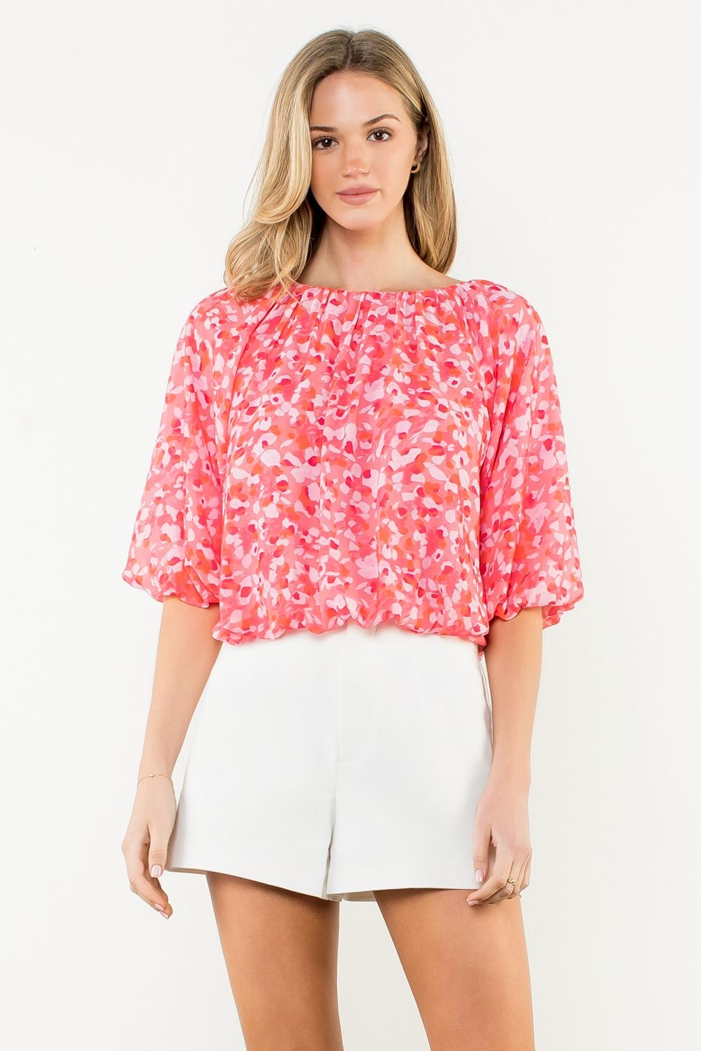 Abstract Dot Print Blouse