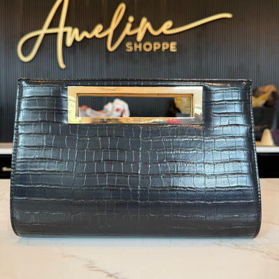Black Crocodile Embossed Bag