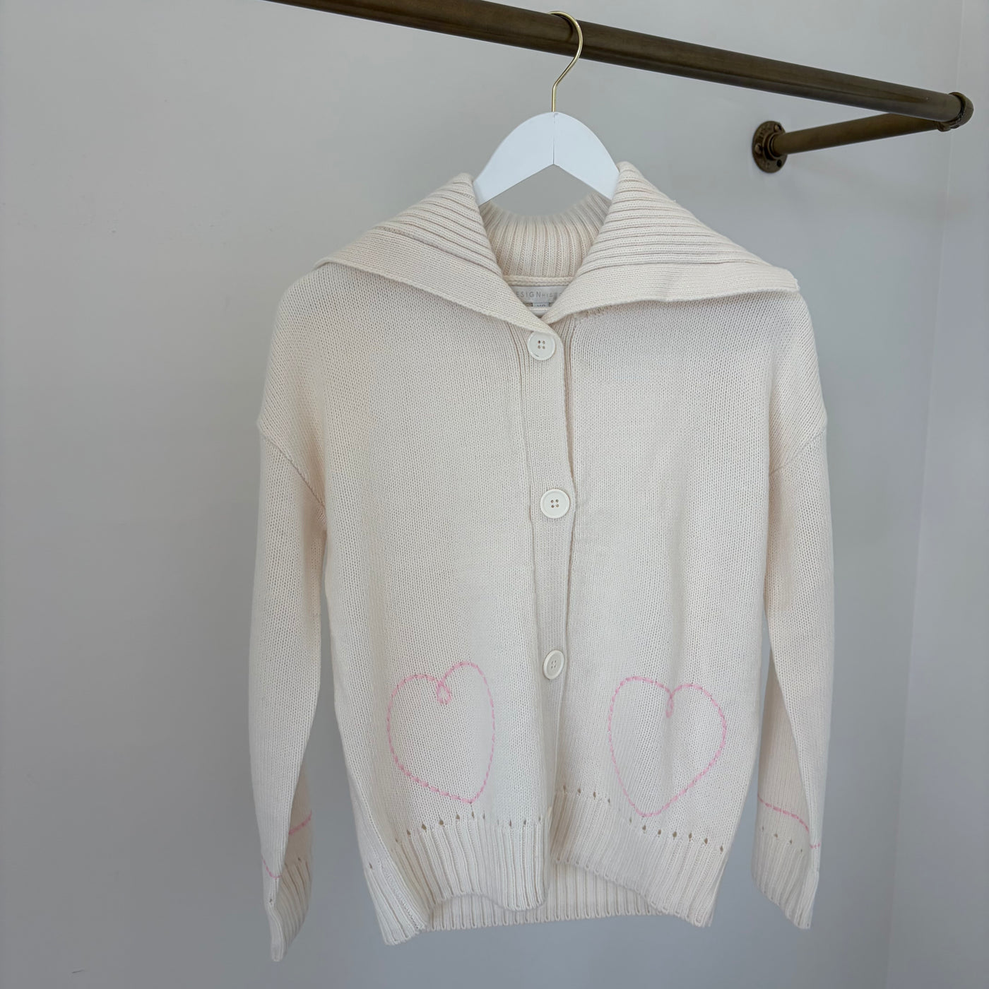 Embroidered Heart Stitch Cardigan