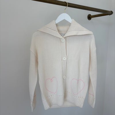Embroidered Heart Stitch Cardigan