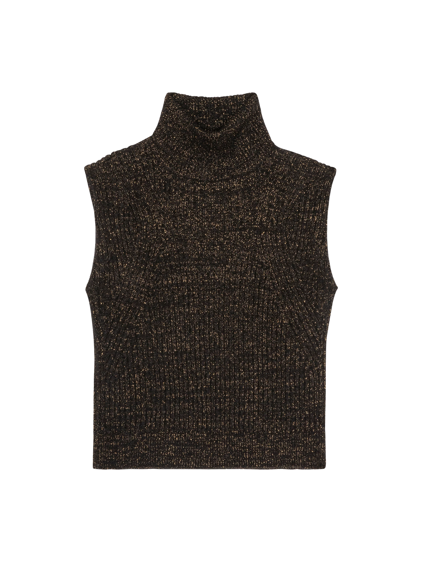 Isha Turtleneck Tank-Shiny Jet Black