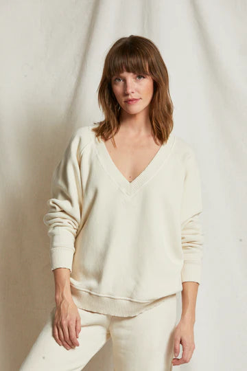 Dakota Cotton Fleece V Neck Sweatshirt