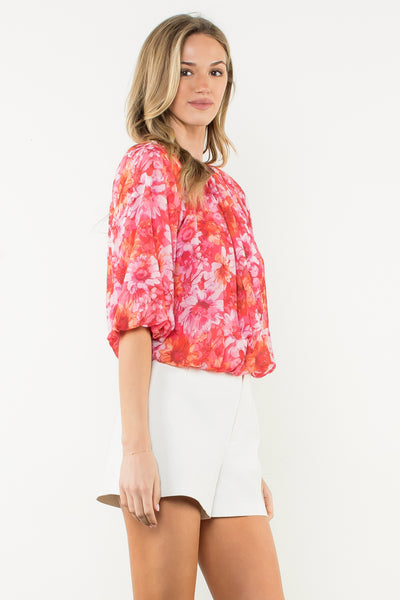 Flowy Flower Print Blouse