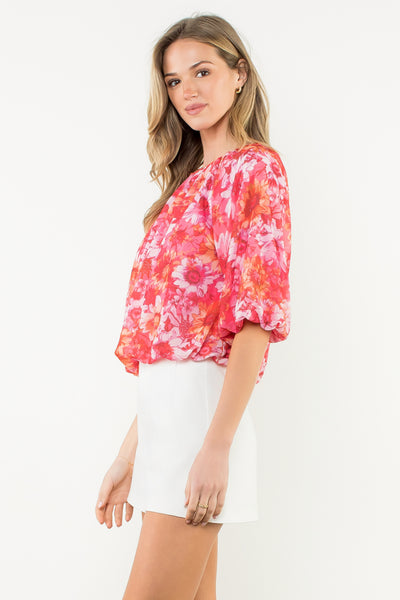 Flowy Flower Print Blouse