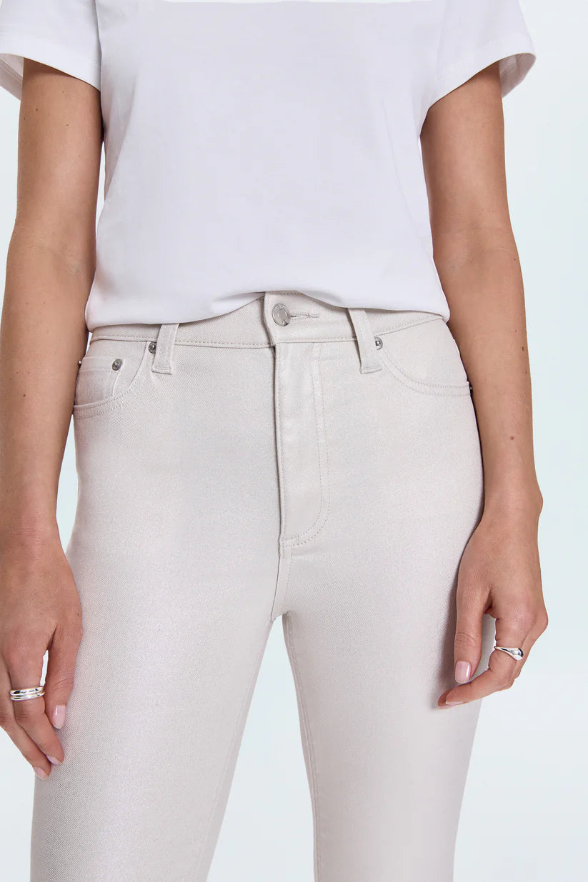 Lennon High Rise Crop-Ivory Luster