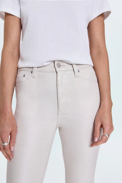 Lennon High Rise Crop-Ivory Luster