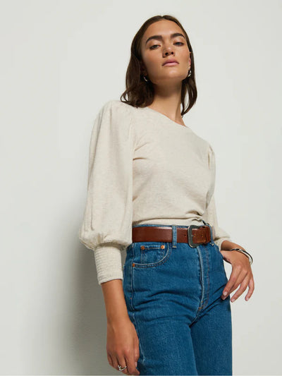 Loren Peasant Tee-Heather Oatmeal