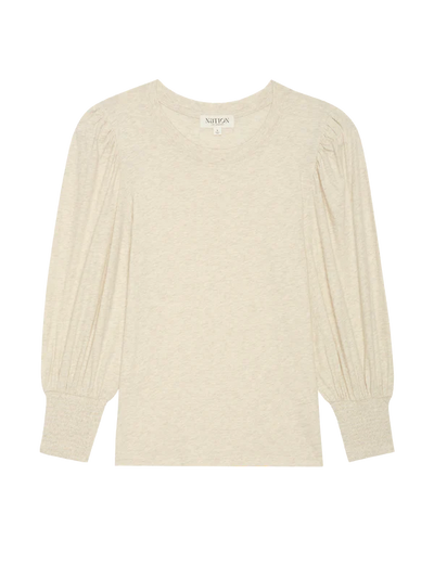 Loren Peasant Tee-Heather Oatmeal