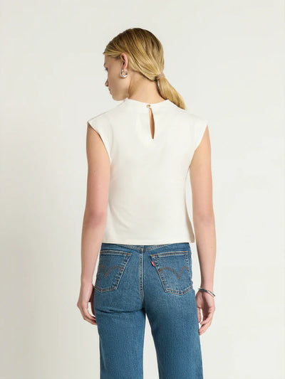 Lulu Mock Neck Top-Porcelain