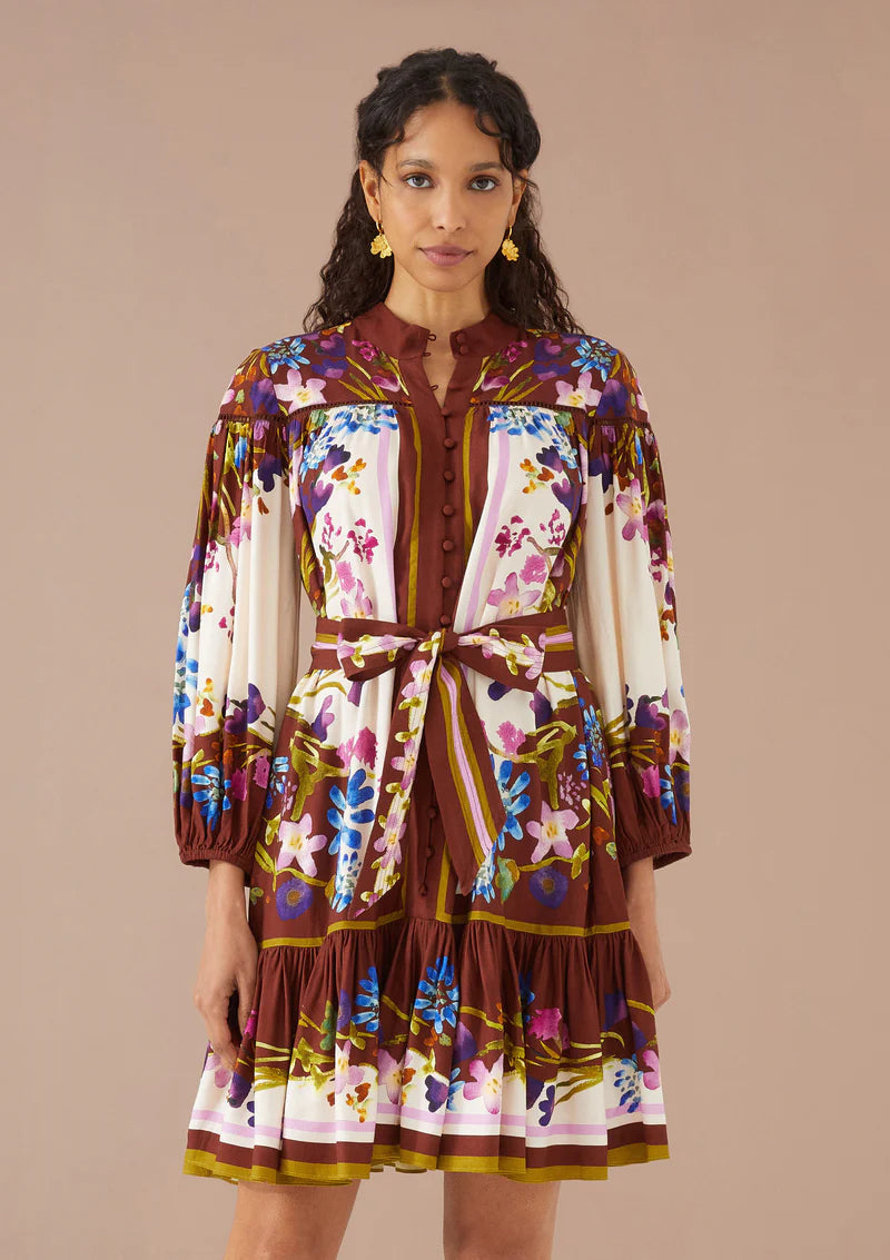 Lori-Anne Dress-Prarie Floral Cinnamon/Ivory