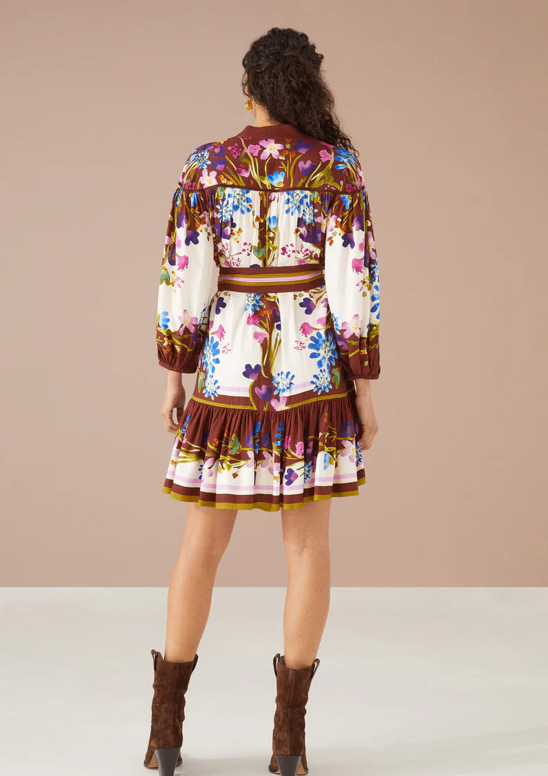 Lori-Anne Dress-Prarie Floral Cinnamon/Ivory