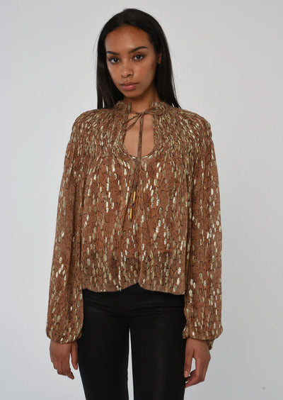 Meredith Top-Cavalier Python Print