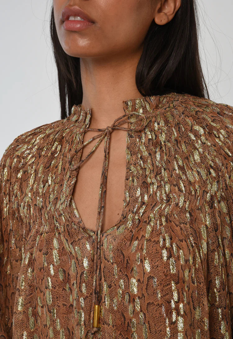 Meredith Top-Cavalier Python Print