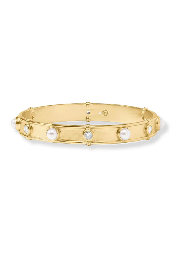 Tribeca Bangle-Gold and Pearl-M