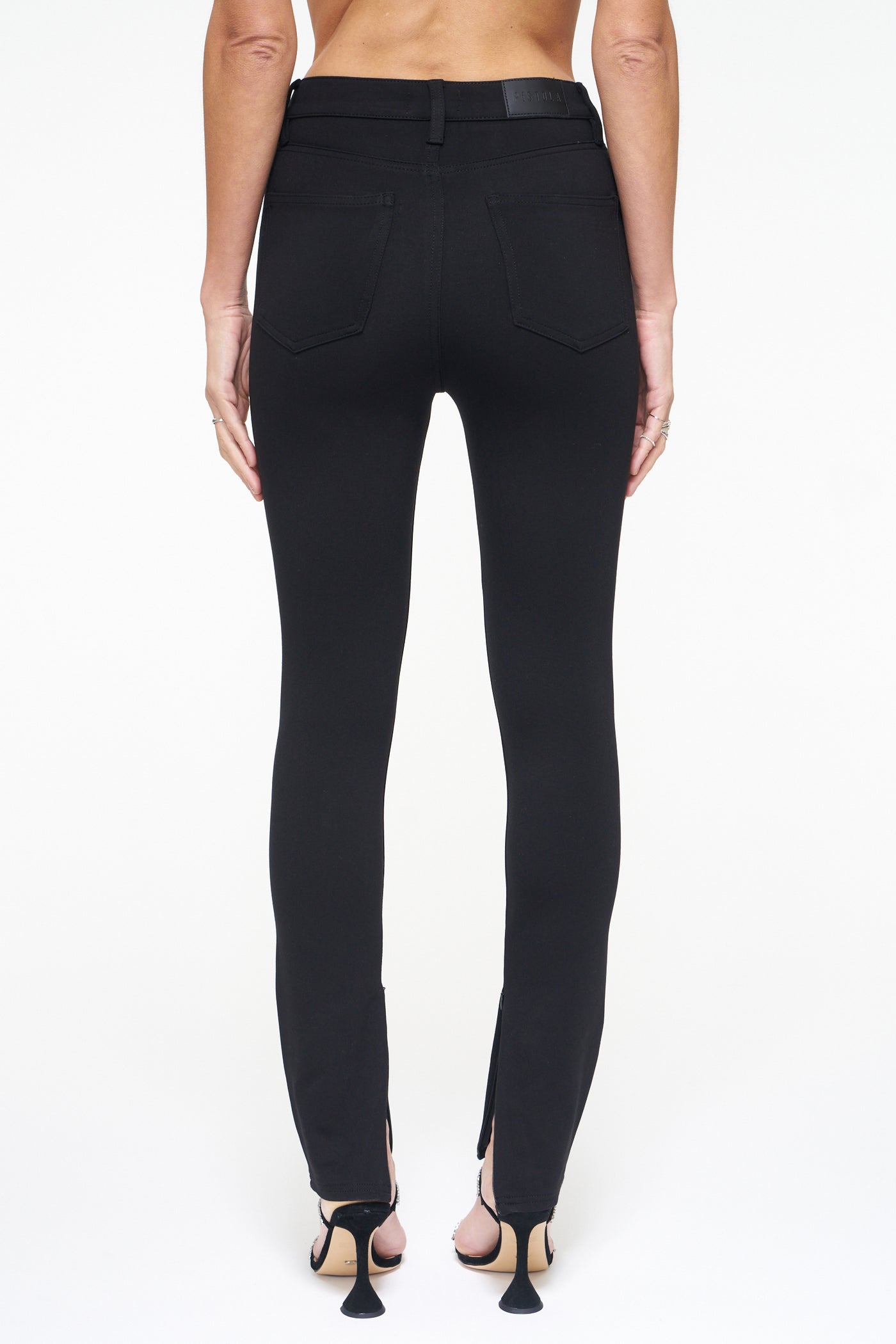 Kendall High Rise Skinny Pant With Zippers-Black