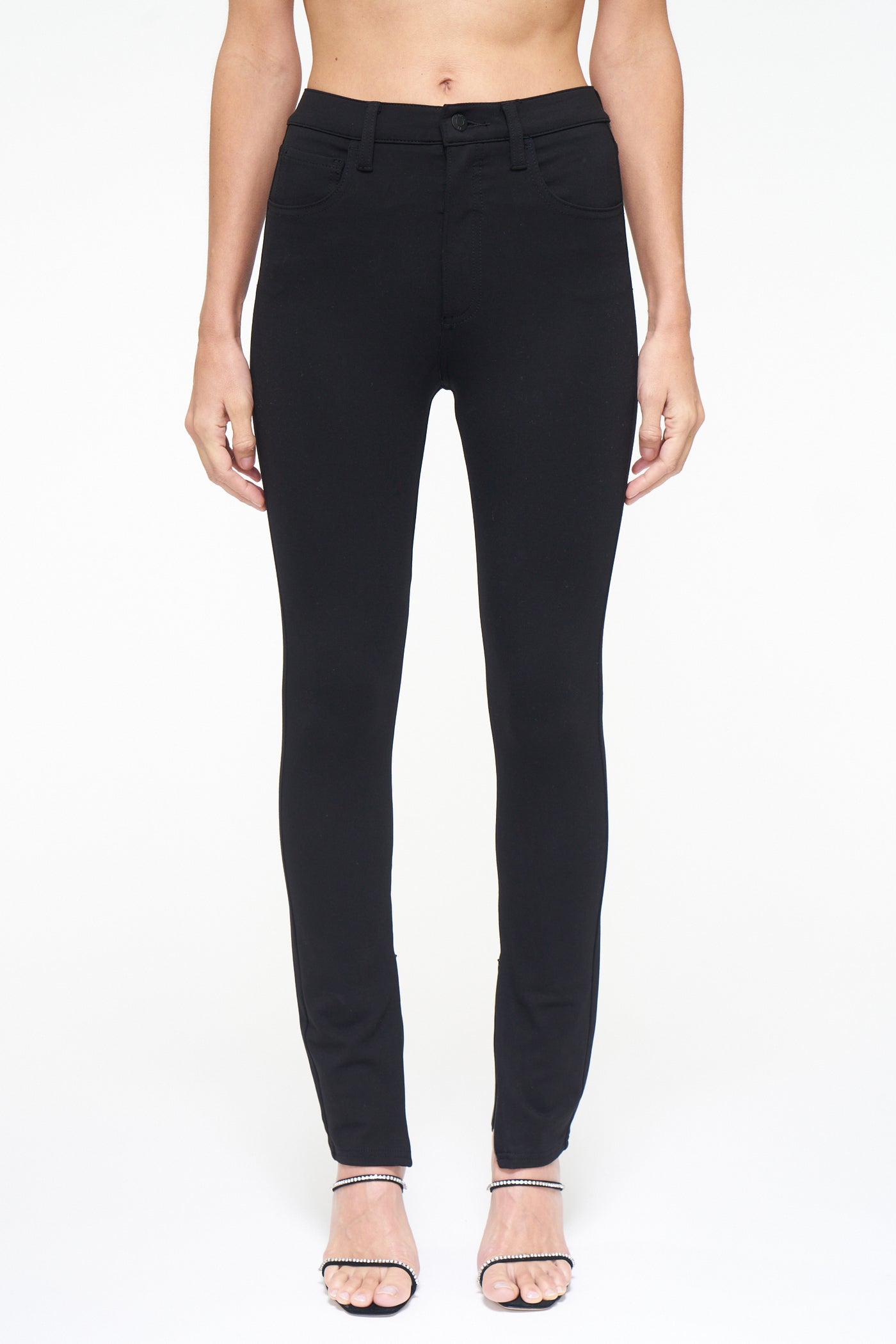 Kendall High Rise Skinny Pant With Zippers-Black