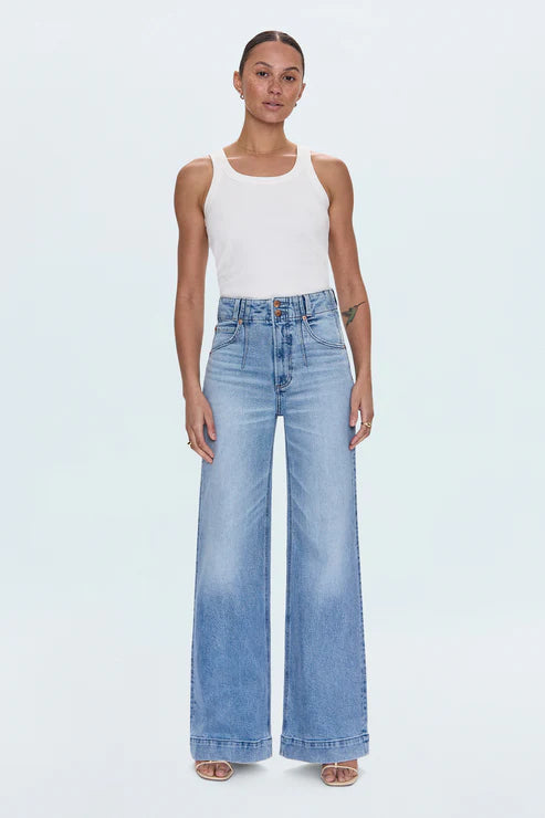 Lana Double Button High Rise Ultra Wide Leg-Terrace